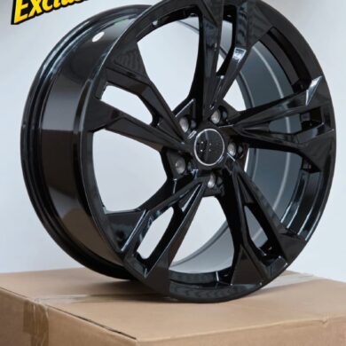 Set da 4 cerchi in lega 18" nero lucido per audi vw seat cupra a3 s line s3 rs3 a4 a5 s5 a6 q2 q3 q5 tiguan t roc golf