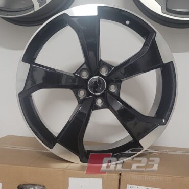 Set da 4 cerchi in lega 19" rotor nero lucido e diamantato per audi vw seat cupra a3 s line s3 rs3 a4 a5 s5 a6 q2 q3 q5 tiguan t roc golf leon