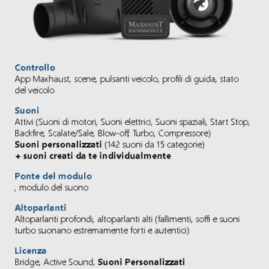 Active sound booster maxhaust kit completo suono attivo + suoni personalizzati